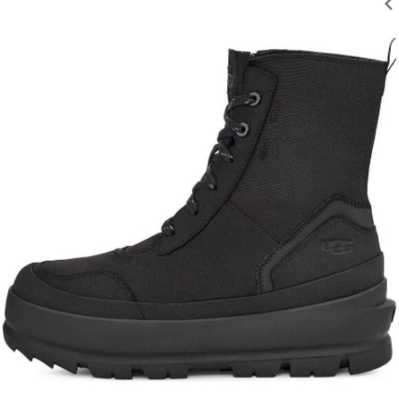 UGG The Ugg Lug Sneaker Boots Weatherproof Tactical Black Canvas size 8.5 Women - Picture 1 of 8